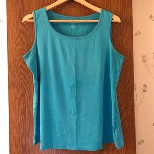 Mountain Lake Woman turquoise tank top